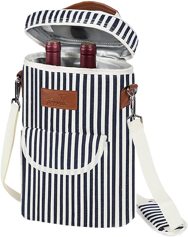 Sac de transport isotherme pour vin avec design rembourré | Glacière étanche pour voyages et fêtes