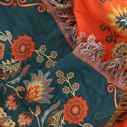 Reversible Cotton Quilt Lightweight Floral Bedspread for All Seasons Queen King Full Size Breathable Coverlet
