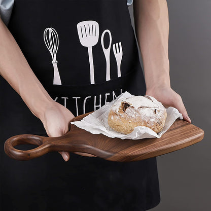 Solid Walnut Cutting Board 2-Piece Set with Loop Handle for Hanging Kitchen Prep and Serving Boards Natural Wood Grain Charcuterie Platter C