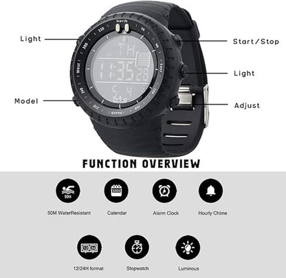 Collection Henry | Montre de sport numérique étanche avec rétroéclairage LED | Conception antichoc pour les modes de vie actifs