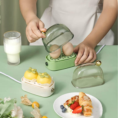 Cuiseur à œufs électrique - Cuiseur vapeur automatique pour 2 œufs avec arrêt automatique pour œufs à la coque, mollets et durs, œufs pochés et légumes