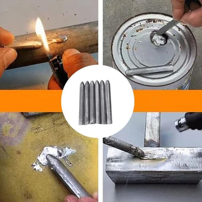 Low-Temperature Metal Repair Rods for DIY Bonding & Fixes | 10-Piece Aluminum Alloy Set for Home & Auto | Works with Torch or Lighter | Mult