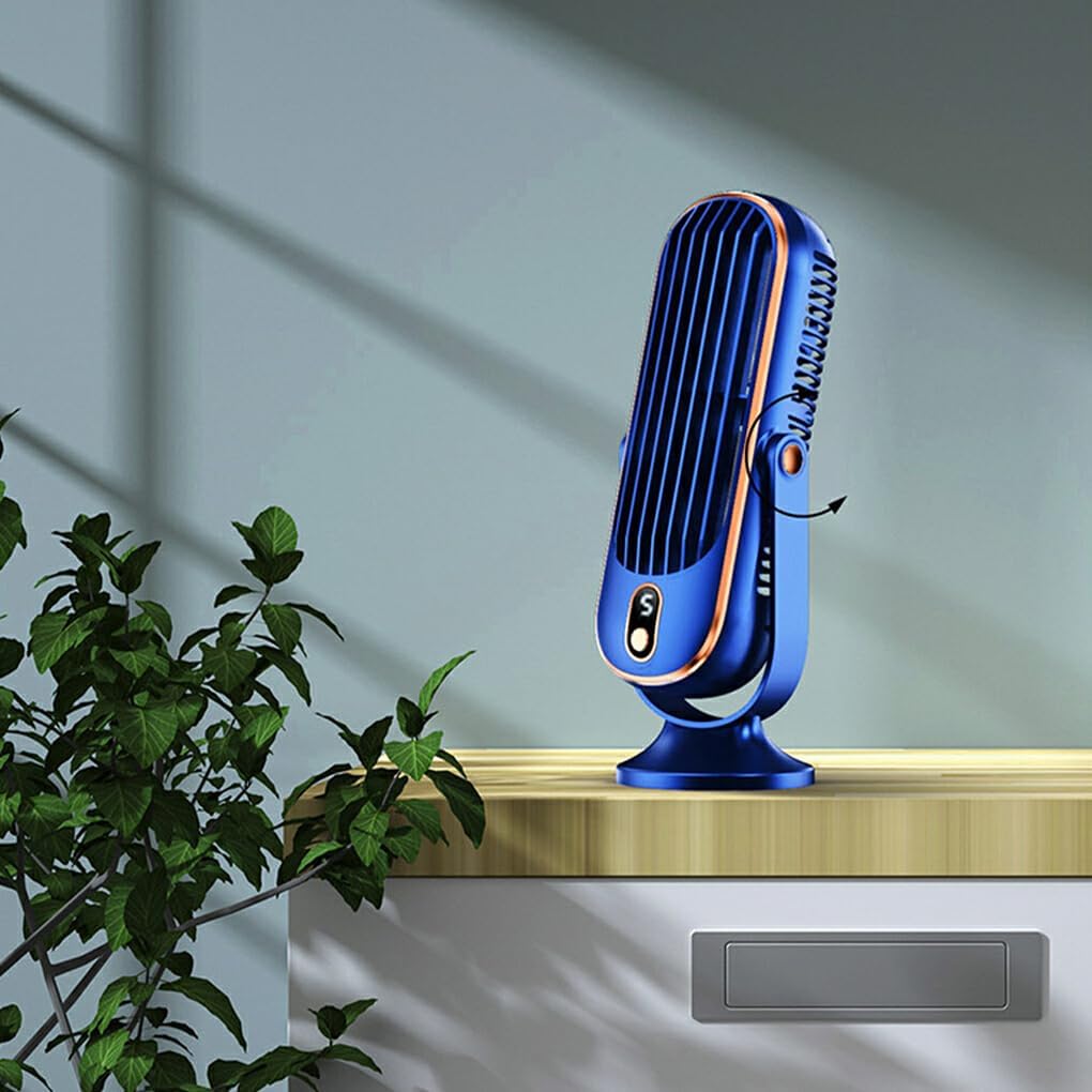 Rechargeable Portable Desk Fan with 720° Rotation & 8-Hour Battery – Quiet USB Travel Cooling Fan for Home, Office & Camping