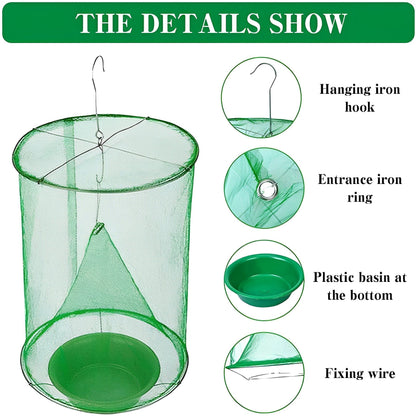Reusable Outdoor Fly Catcher Trap with Natural Bait for Barns, Patios & Gardens