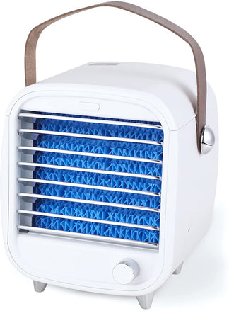 Personal Evaporative Cooler with USB Power – Compact Desktop Air Chiller for Home Office Bedroom Travel – 3-Speed Cooling Fan with
