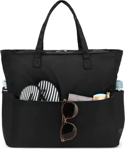 Évasion côtière | Très grand sac de plage imperméable avec compartiment humide | Bagage à main élégant pour les escapades du week-end