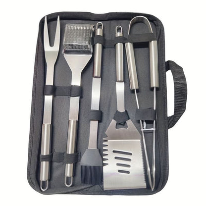 GRILLMASTER – Ensemble d’ustensiles de barbecue en acier inoxydable avec mallette de transport