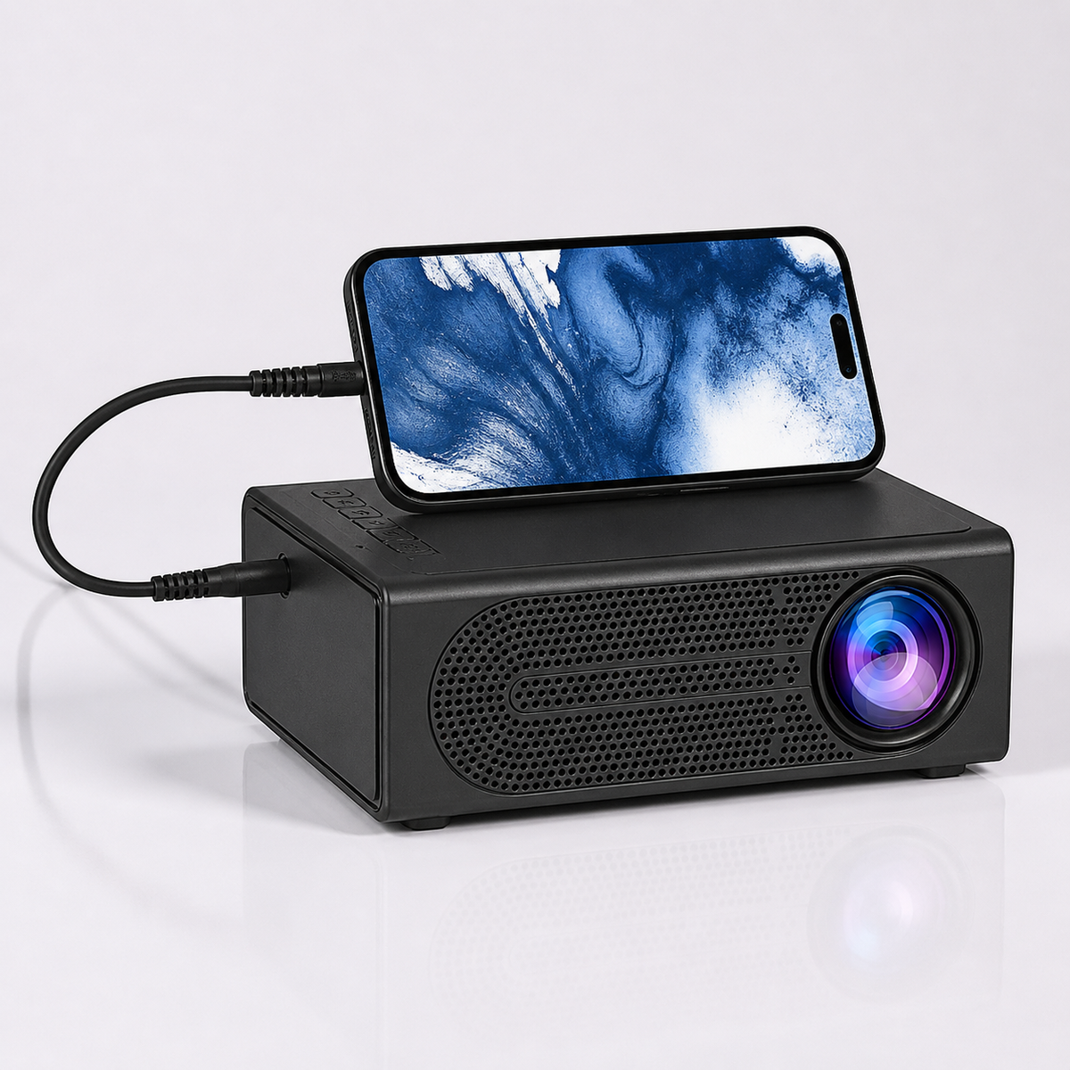 Projecteur compact | Mini projecteur 1080P avec connectivité USB | Divertissement portable pour films et jeux