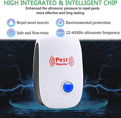 Ultrasonic Pest Repeller for Rodents and Insects – Silent Electronic Device for Home Use – Safe Around Kids and Pets – Covers 800 sq ft