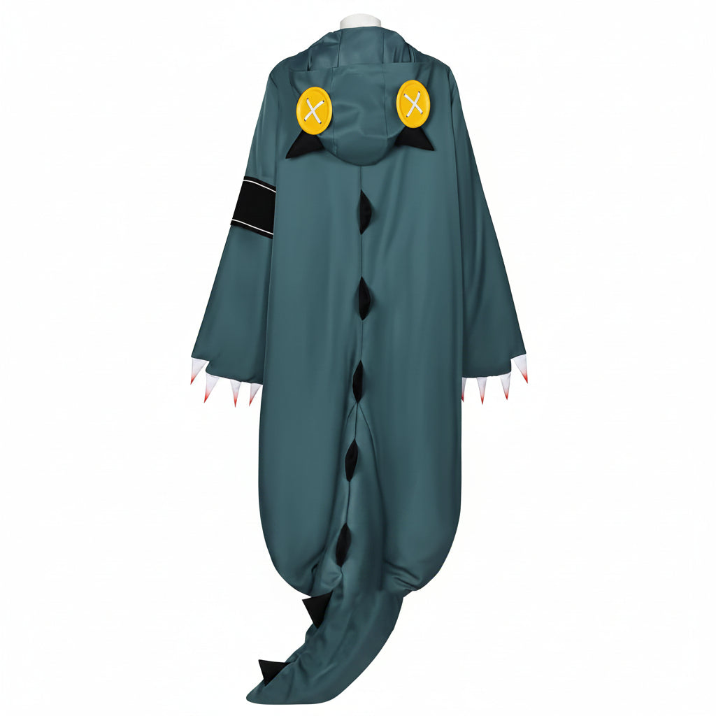 Costume de dinosaure | Combinaison pour adulte avec perruque et couvre-chaussures | Tenue de cosplay amusante pour Halloween
