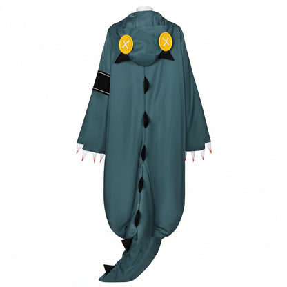 Costume de dinosaure | Combinaison pour adulte avec perruque et couvre-chaussures | Tenue de cosplay amusante pour Halloween