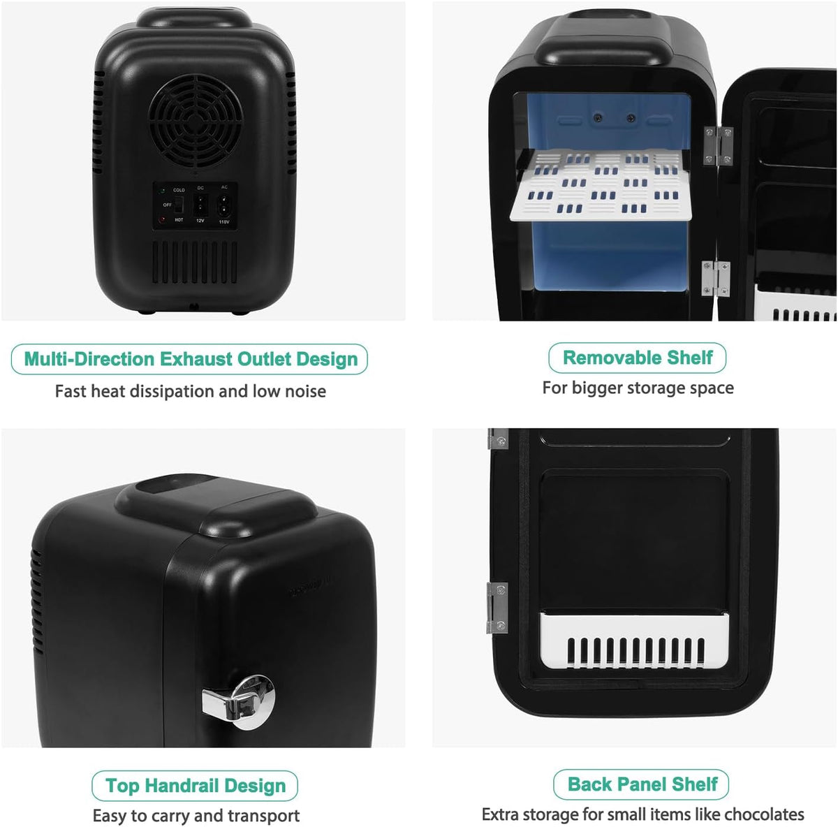 Mini-réfrigérateur avec fonction chaud/froid, petit réfrigérateur pour cosmétiques, mini-réfrigérateur portable pour dortoir et voiture