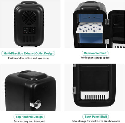 Mini-réfrigérateur avec fonction chaud/froid, petit réfrigérateur pour cosmétiques, mini-réfrigérateur portable pour dortoir et voiture