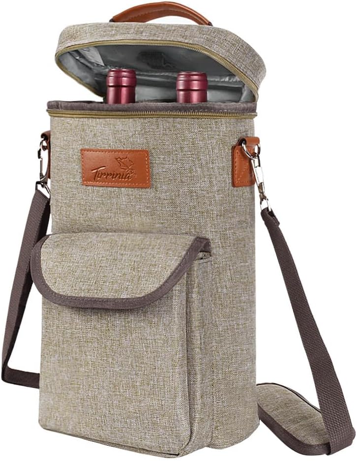 Sac de transport isotherme pour vin avec design rembourré | Glacière étanche pour voyages et fêtes