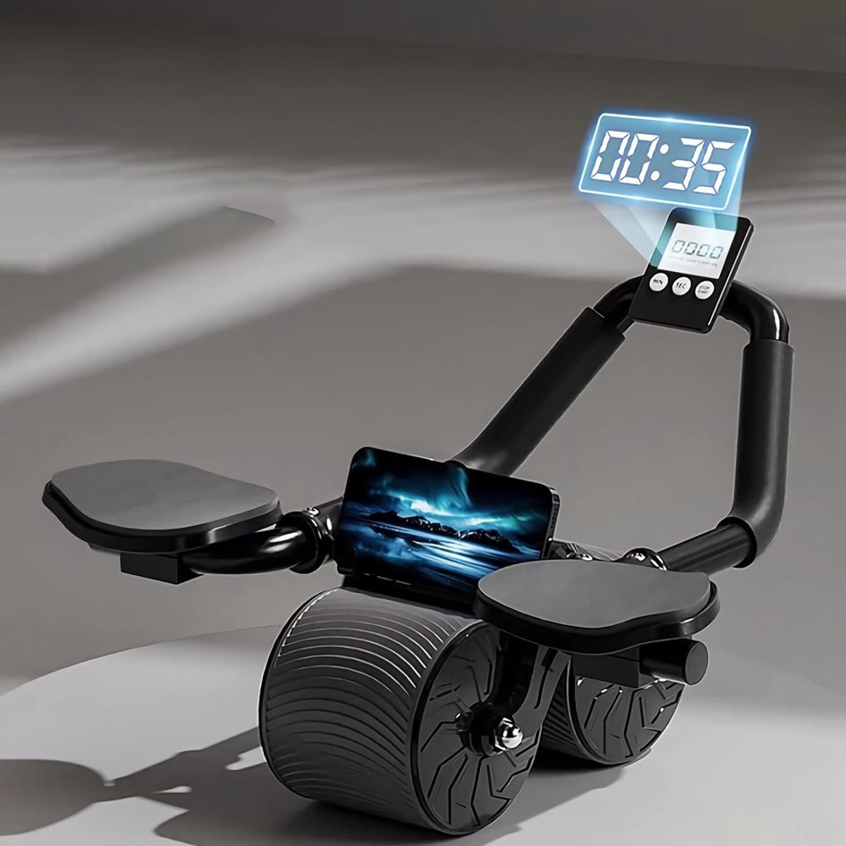 Roue de renforcement abdominal | Ab Roller double fonction et planche de gainage avec support pour coudes | Équipement de fitness portable pour un entraînement complet du corps