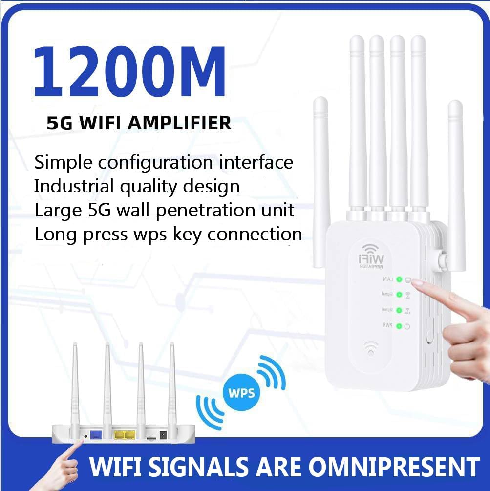 Répéteur WiFi | Amplificateur de signal WiFi extérieur longue portée avec conception résistante aux intempéries | Extension de portée WiFi pour la maison et le jardin