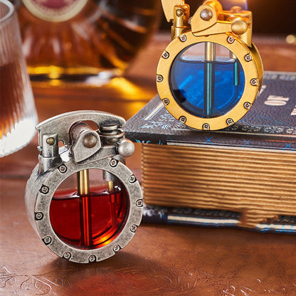 Classic See-Through Fuel Lighter with Metal Construction for Everyday Use and Collecting