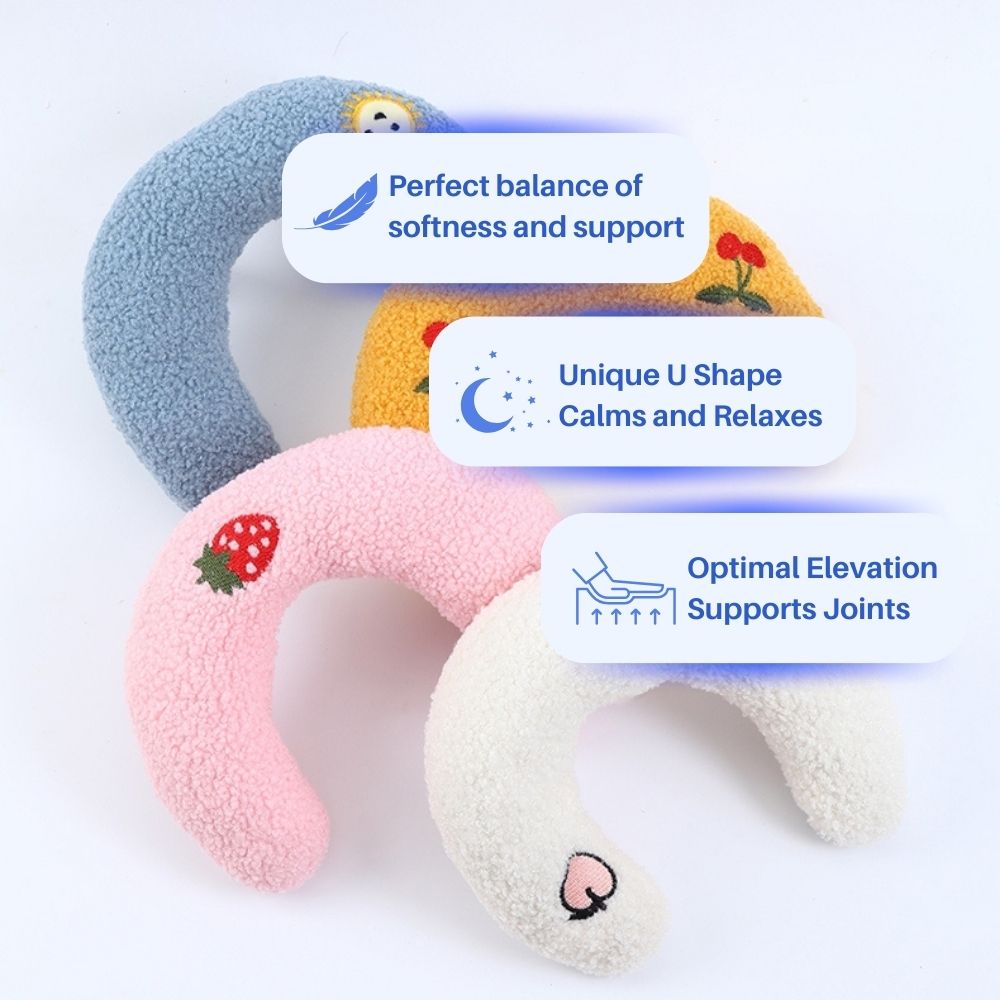 Bolstered Pet Bed for Dogs & Cats | Anxiety Relief Sleeping Cushion with Raised Edges | Machine Washable Portable Travel Pillow | Plush
