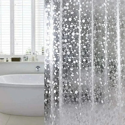 CLEARFLOW – Rideau de douche imperméable transparent motif galets