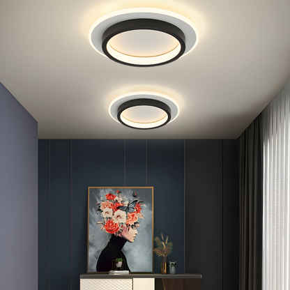 Flush Mount LED Disk Light 10W 20W Ultra-Slim 2 in Profile Black White for Low Ceilings Bedroom Hallway Foyer Apartment Living Room Modern H