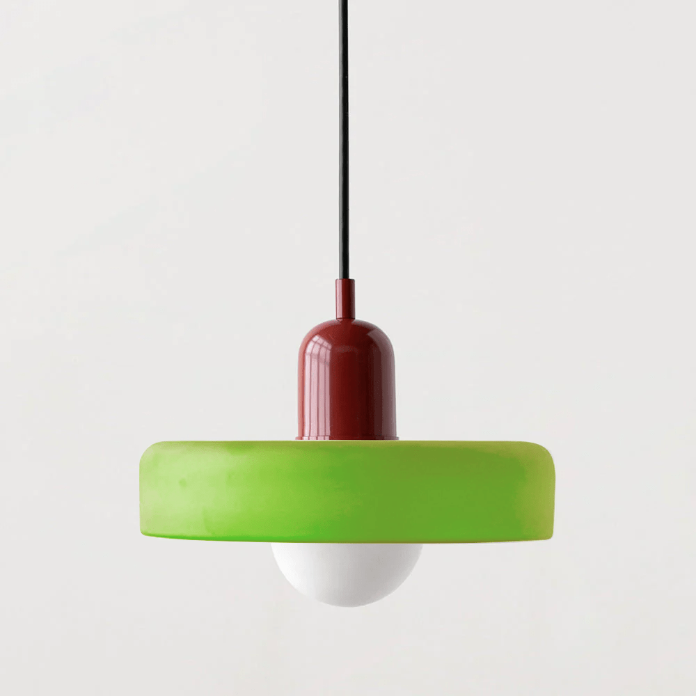 Art Glass Dome Pendant Light Fixture with Adjustable Cord for Kitchen Island Dining Room Bedroom | Modern Round Ceiling Hanging Lamp