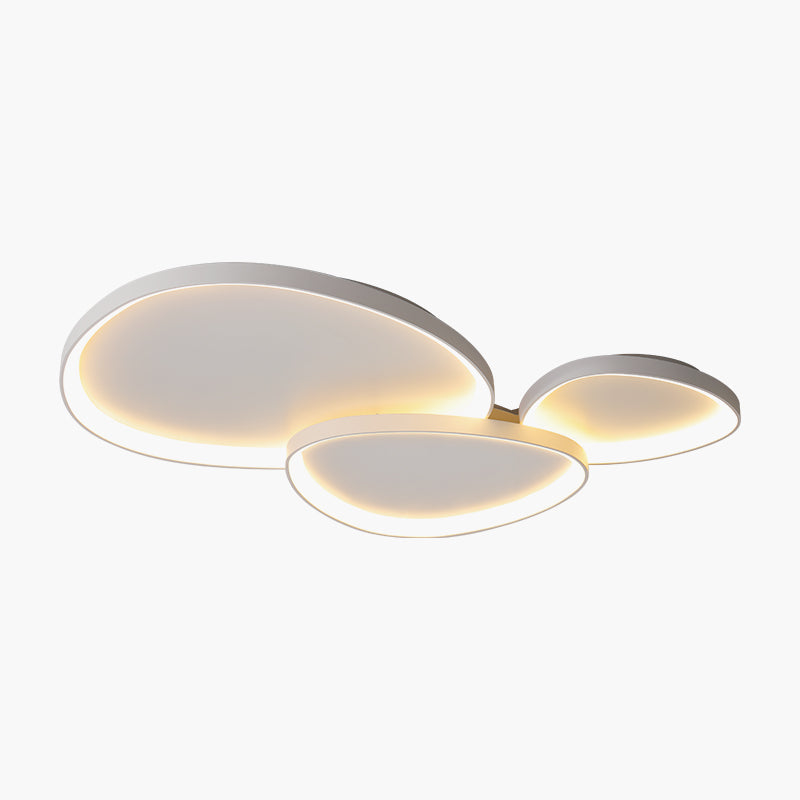 Plafonnier LED encastré ovale en métal de 17 po avec température de couleur réglable et intensité variable pour chambres, entrées et maisons contemporaines