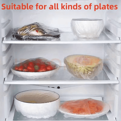 Stretchy Food Storage Covers for Plates & Bowls – 1000-Pack Disposable PE Lids for Kitchen, Fridge & Meal Prep