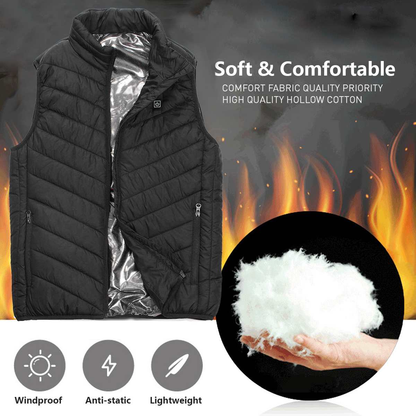 Electric Heated Vest with USB Warming Zones for Men & Women Winter Body Heat Therapy Jacket Soft Shell Thermal Waistcoat with Temperature