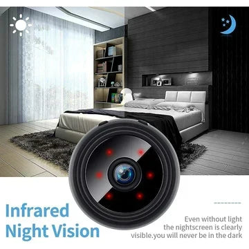 Compact WiFi Security Camera 1080P HD Night Vision Two-Way Audio Motion Detection Magnetic Mount for Home Baby Monitor Indoor Outdoor Wirele