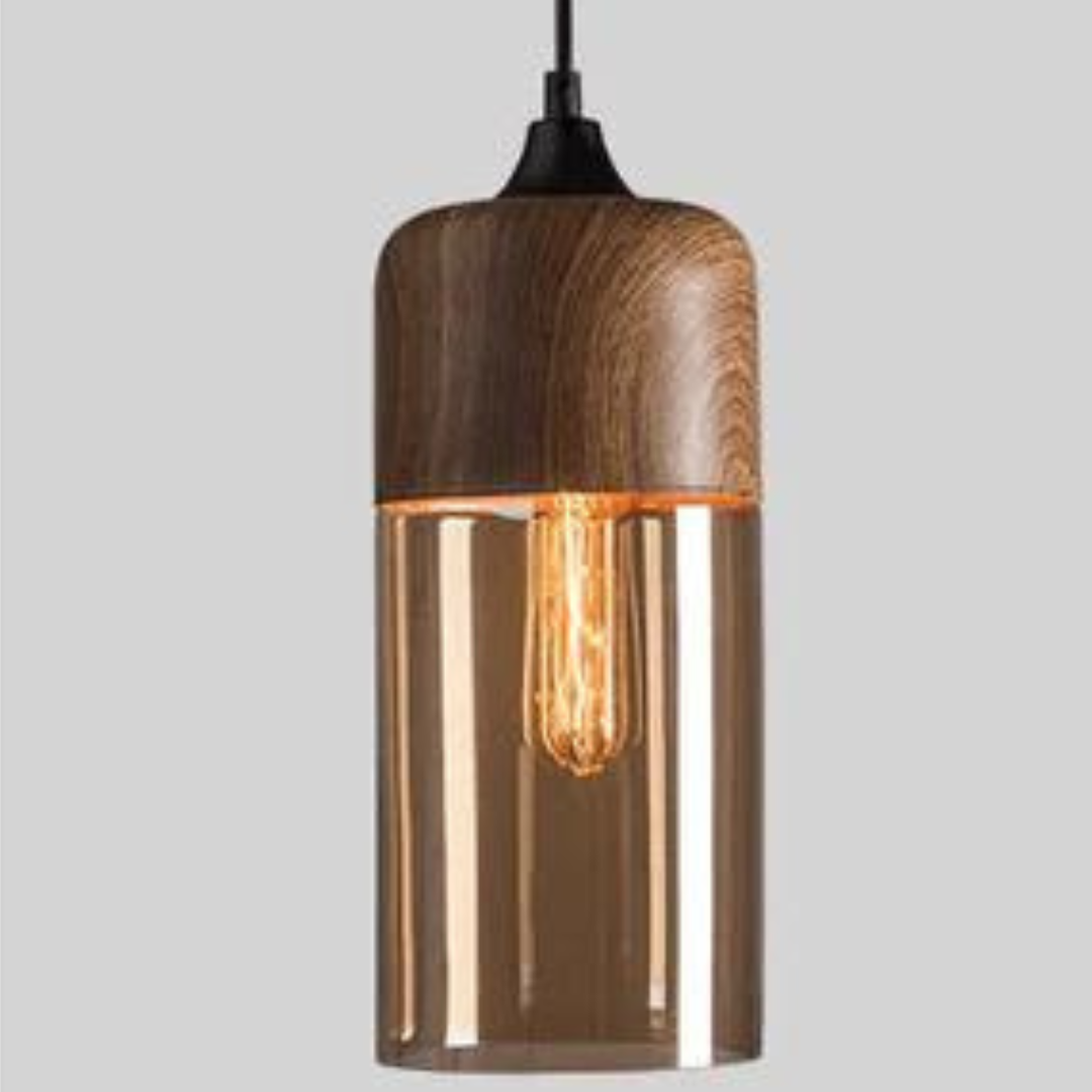 Hanging Ceiling Fixture with Smoked Glass Shade 10 Inch Adjustable Height E27 Socket for Dining Room Kitchen Island Modern Farmhouse Breakfa