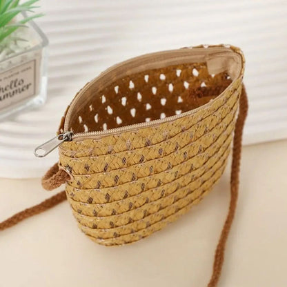 MINIBLOOM – Woven Straw Crossbody Mini Bag