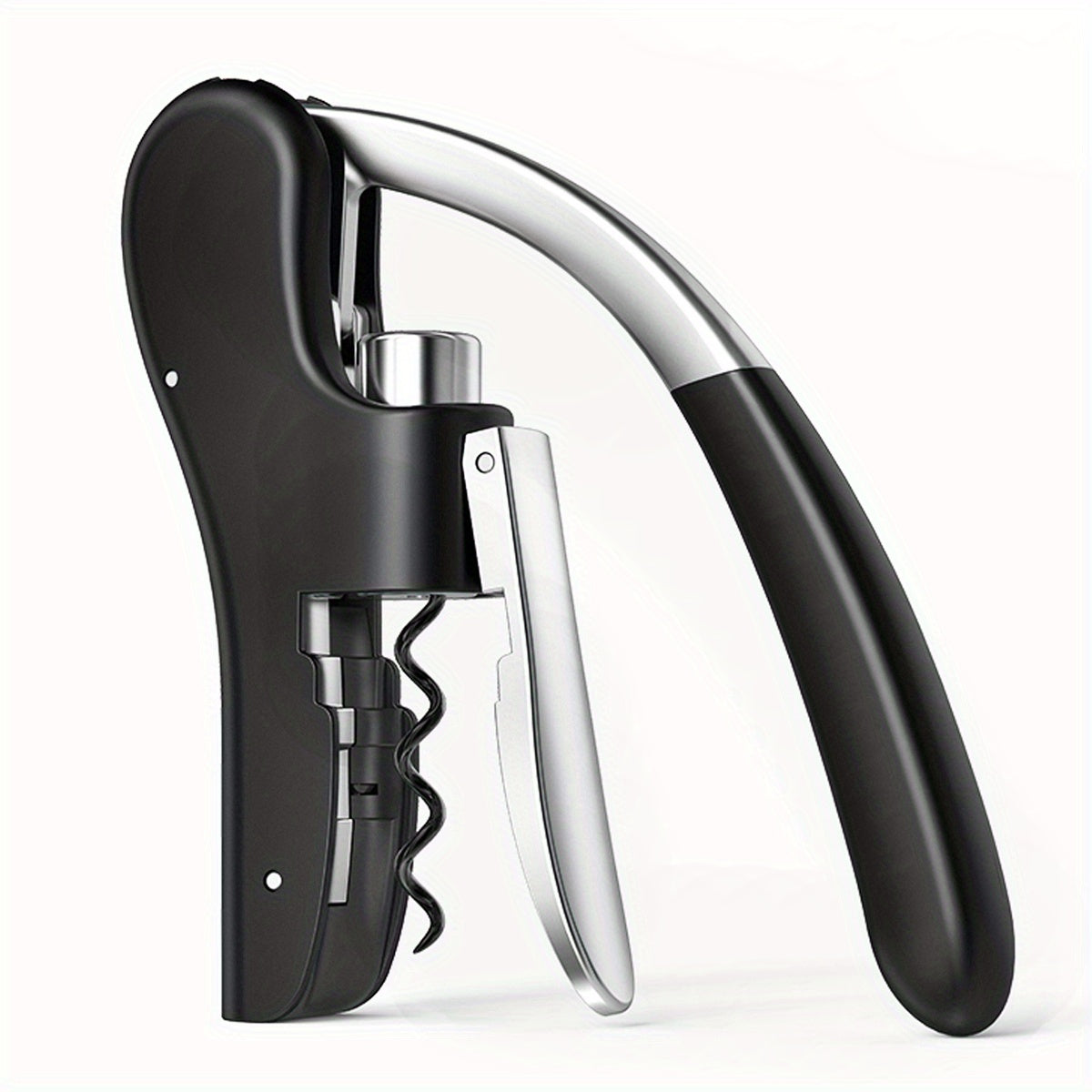 Lever-Action Wine Opener Metal & Plastic 5.5 x 3 Inch Ergonomic Handle Bar Tool for Red & White Bottles Home Dining Restaurant Hospitality