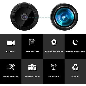 Compact WiFi Security Camera 1080P HD Night Vision Two-Way Audio Motion Detection Magnetic Mount for Home Baby Monitor Indoor Outdoor Wirele