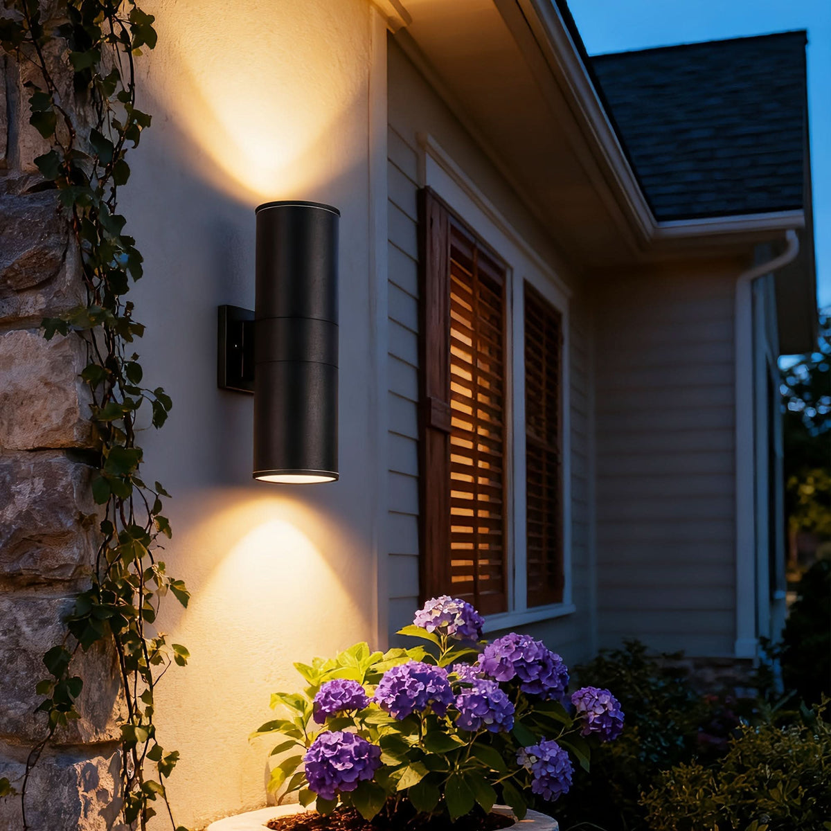 Cylora - Black Cylindrical Outdoor Wall Light