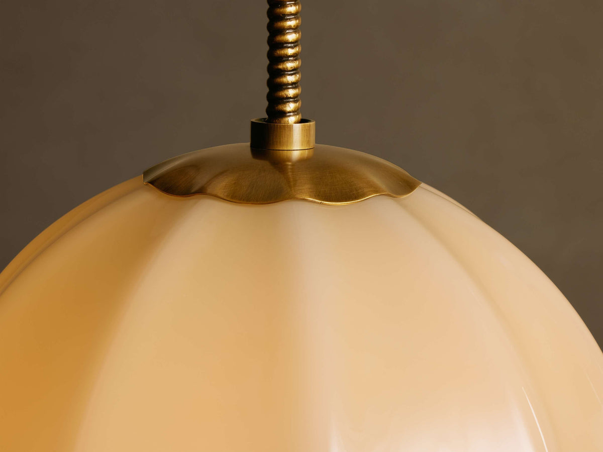Spherical Glass Ceiling Light Fixture Cream Panel Shade Brass 12 16 20 Inch Hanging Lamp for Dining Room Kitchen Island Living Room