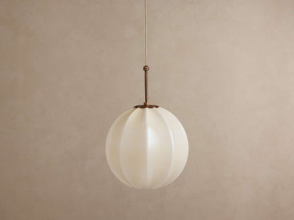 Spherical Glass Ceiling Light Fixture Cream Panel Shade Brass 12 16 20 Inch Hanging Lamp for Dining Room Kitchen Island Living Room