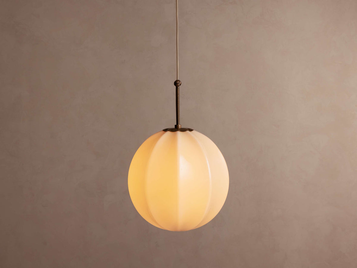 Spherical Glass Ceiling Light Fixture Cream Panel Shade Brass 12 16 20 Inch Hanging Lamp for Dining Room Kitchen Island Living Room