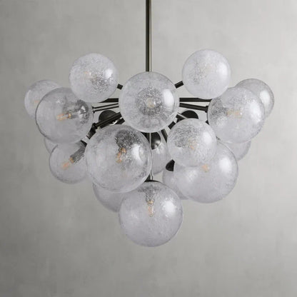 Bubble Glass Globe Chandelier Multi-Light Statement Fixture for Dining Room Living Room Foyer Hanging Ceiling Light Modern Farmhouse