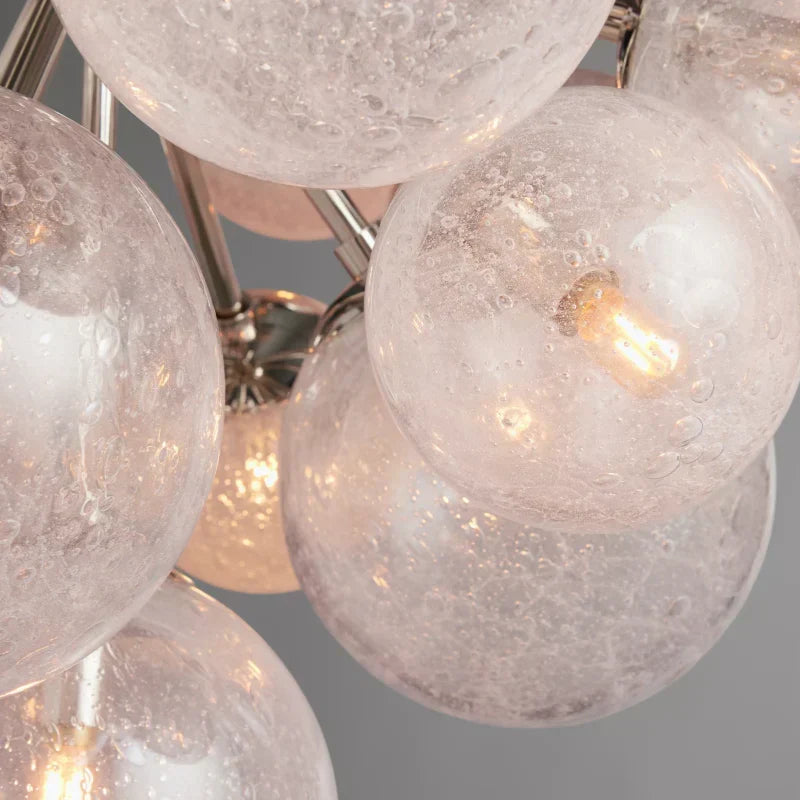 Bubble Glass Globe Chandelier Multi-Light Statement Fixture for Dining Room Living Room Foyer Hanging Ceiling Light Modern Farmhouse