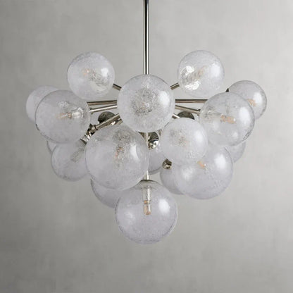 Bubble Glass Globe Chandelier Multi-Light Statement Fixture for Dining Room Living Room Foyer Hanging Ceiling Light Modern Farmhouse