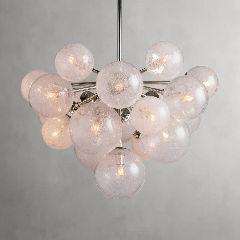 Bubble Glass Globe Chandelier Multi-Light Statement Fixture for Dining Room Living Room Foyer Hanging Ceiling Light Modern Farmhouse