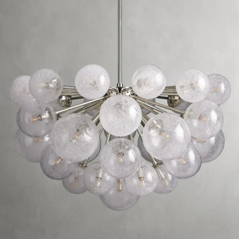 Bubble Glass Globe Chandelier Multi-Light Statement Fixture for Dining Room Living Room Foyer Hanging Ceiling Light Modern Farmhouse