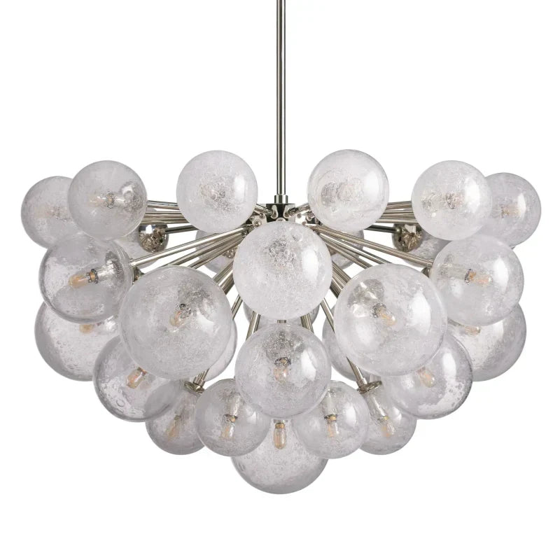 Bubble Glass Globe Chandelier Multi-Light Statement Fixture for Dining Room Living Room Foyer Hanging Ceiling Light Modern Farmhouse
