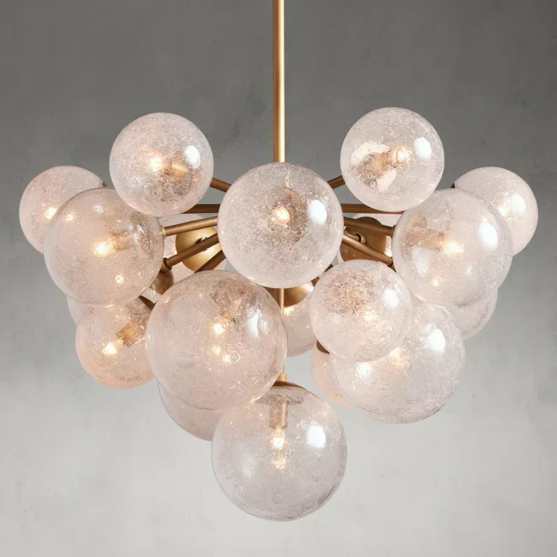 Bubble Glass Globe Chandelier Multi-Light Statement Fixture for Dining Room Living Room Foyer Hanging Ceiling Light Modern Farmhouse