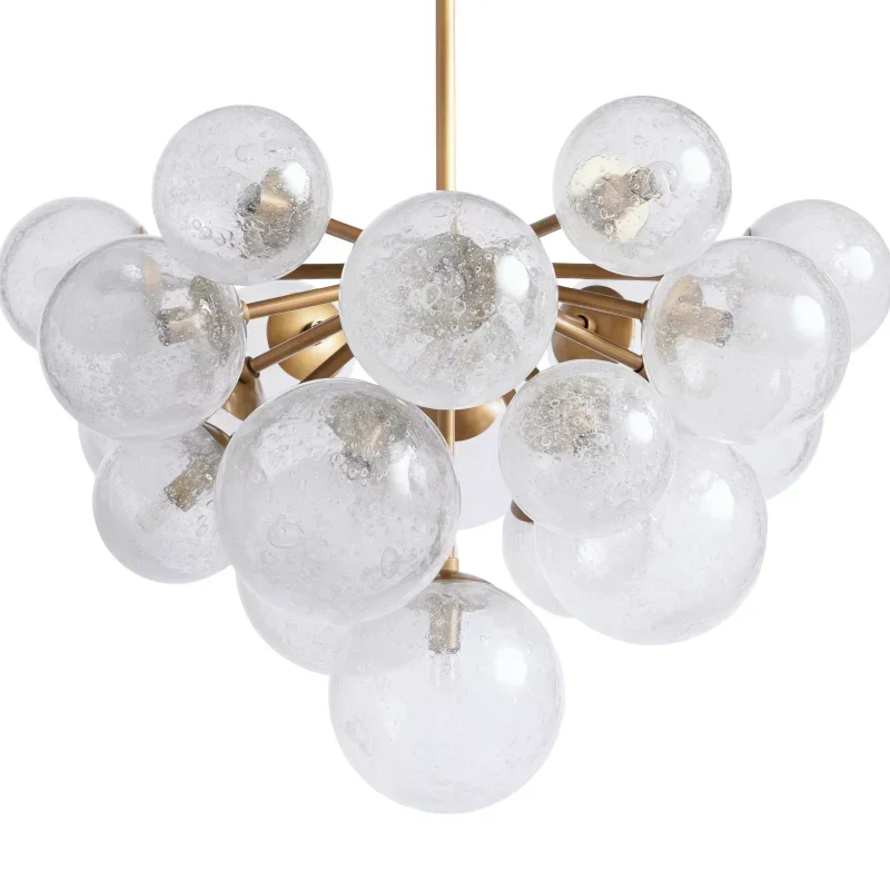 Bubble Glass Globe Chandelier Multi-Light Statement Fixture for Dining Room Living Room Foyer Hanging Ceiling Light Modern Farmhouse