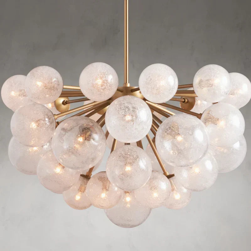 Bubble Glass Globe Chandelier Multi-Light Statement Fixture for Dining Room Living Room Foyer Hanging Ceiling Light Modern Farmhouse