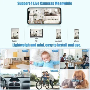 Compact Wireless HD Security Camera with Real-Time Audio & Video Streaming for Home Monitoring