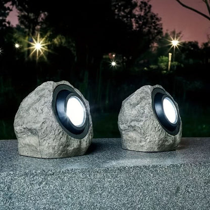 Stoneva - Lampe de jardin solaire imitation pierre