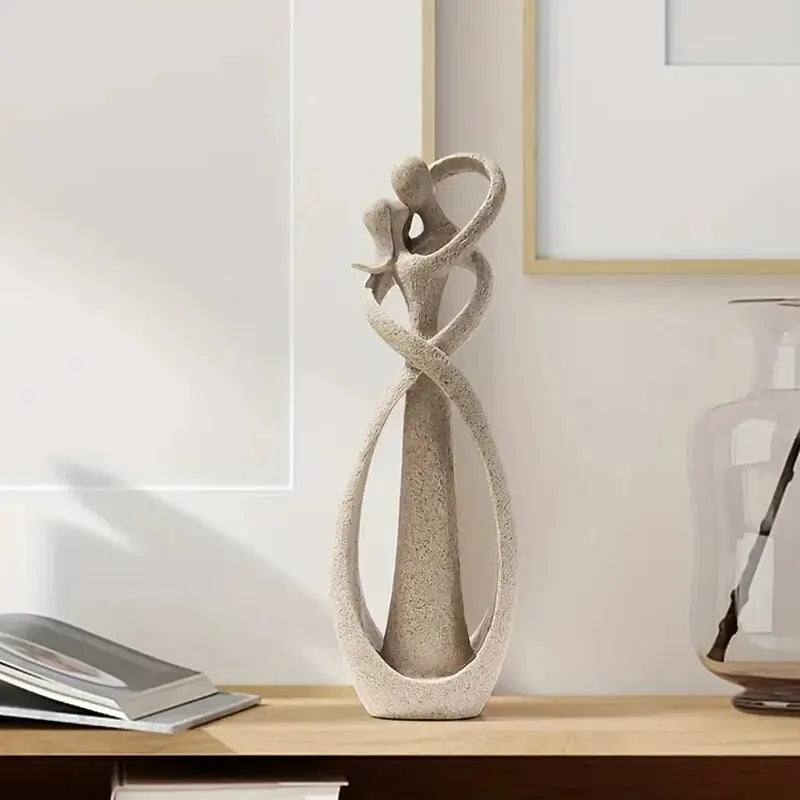 Abstract Embracing Figures Resin Statue Modern Home Accent Décor for Shelf Desktop Mantel Romantic Love Symbol Sculpture