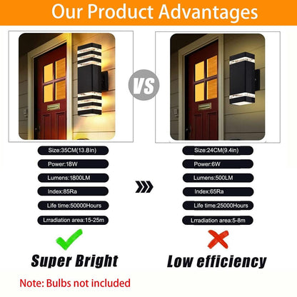 NoirLuma - 3-Layer Square Outdoor Wall Light
